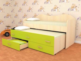 Кровать детская Нимфа двухместная 2.0 Венге/Дуб молочный в Новоалтайске - novoaltajsk.katalogmebeli.com | фото 2