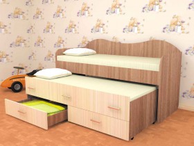 Кровать детская Нимфа двухместная 2.0 Венге/Дуб молочный в Новоалтайске - novoaltajsk.katalogmebeli.com | фото 3