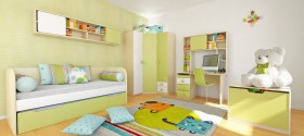 Детская комната Эппл (Зеленый/Белый/корпус Клен) в Новоалтайске - novoaltajsk.katalogmebeli.com | фото 5
