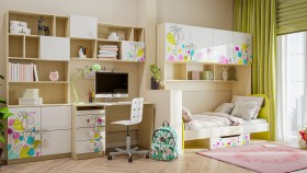 Детская комната Флёр (Белый/корпус Клен) в Новоалтайске - novoaltajsk.katalogmebeli.com | фото 1