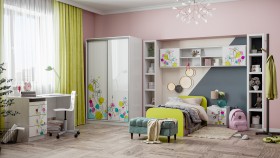 Детская комната Флер (Белый/корпус Выбеленное дерево) в Новоалтайске - novoaltajsk.katalogmebeli.com | фото