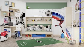 Детская комната Футбол ЧМ (Белый/Синий/корпус Клен) в Новоалтайске - novoaltajsk.katalogmebeli.com | фото 2