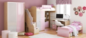 Детская комната Грэйси (Розовый/Серый/корпус Клен) в Новоалтайске - novoaltajsk.katalogmebeli.com | фото 5