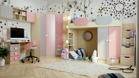 Детская комната Грэйси (Розовый/Серый/корпус Клен) в Новоалтайске - novoaltajsk.katalogmebeli.com | фото 1