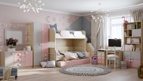 Детская комната Грэйси (Розовый/Серый/корпус Клен) в Новоалтайске - novoaltajsk.katalogmebeli.com | фото 12