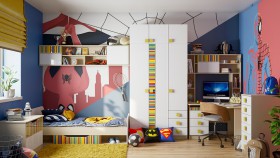 Детская комната Клаксон без машинок (Белый/корпус Клен) в Новоалтайске - novoaltajsk.katalogmebeli.com | фото