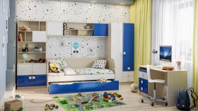 Детская комната Скай Люкс (Синий/Белый/корпус Клен) в Новоалтайске - novoaltajsk.katalogmebeli.com | фото 1