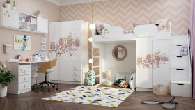Детская комната Совушки (Белый/корпус Выбеленное дерево) в Новоалтайске - novoaltajsk.katalogmebeli.com | фото 1