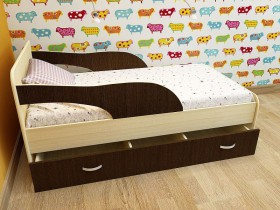 Кровать детская Максимка Млечный дуб/Венге в Новоалтайске - novoaltajsk.katalogmebeli.com | фото 1