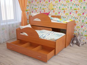 Кровать детская Радуга 1600 Млечный дуб/Венге в Новоалтайске - novoaltajsk.katalogmebeli.com | фото 6