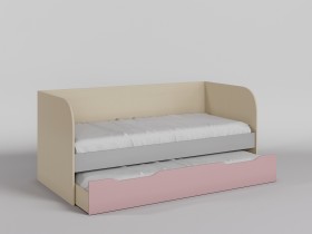 Диван-кровать Грэйси (Розовый/Серый/корпус Клен) в Новоалтайске - novoaltajsk.katalogmebeli.com | фото