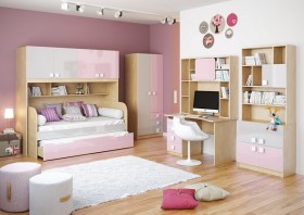 Диван-кровать Грэйси (Розовый/Серый/корпус Клен) в Новоалтайске - novoaltajsk.katalogmebeli.com | фото 3