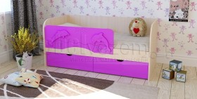 Друзья Кровать детская 2 ящика 1.6 Фиолетовый глянец в Новоалтайске - novoaltajsk.katalogmebeli.com | фото