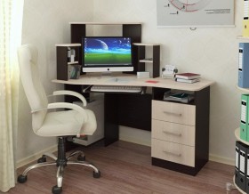 Компьютерный стол Каспер (венге/лоредо) в Новоалтайске - novoaltajsk.katalogmebeli.com | фото 1
