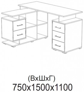 Компьютерный стол угловой СКМУ-3 белый в Новоалтайске - novoaltajsk.katalogmebeli.com | фото 2