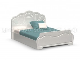 Кровать 1,4м Гармония (Белый/Белый глянец) в Новоалтайске - novoaltajsk.katalogmebeli.com | фото