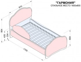 Кровать 160 Гармония 08 Шоколад (мягкий бортик) в Новоалтайске - novoaltajsk.katalogmebeli.com | фото 2