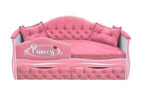 Кровать 160 серии Иллюзия 2 ящика 36 Розовый (мягкий бортик/подушки) в Новоалтайске - novoaltajsk.katalogmebeli.com | фото