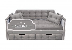 Кровать 160 серии Спорт 2 ящика 45 Серый (подушки) в Новоалтайске - novoaltajsk.katalogmebeli.com | фото