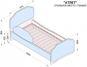 Кровать 170 Атлет 96 Серый (мягкий бортик) в Новоалтайске - novoaltajsk.katalogmebeli.com | фото 2
