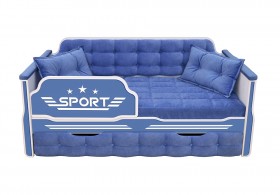 Кровать 170 серии Спорт 1 ящик 85 Синий (подушки) в Новоалтайске - novoaltajsk.katalogmebeli.com | фото