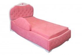 Кровать 190 Гармония Lux 36 Розовый (мягкий бортик) в Новоалтайске - novoaltajsk.katalogmebeli.com | фото 1
