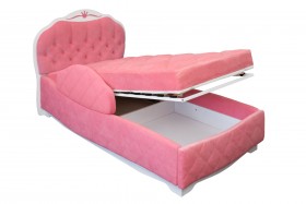 Кровать 190 Гармония Lux 36 Розовый (мягкий бортик) в Новоалтайске - novoaltajsk.katalogmebeli.com | фото 2