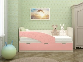 Кровать Бабочки 1,6м (Розовый металлик) в Новоалтайске - novoaltajsk.katalogmebeli.com | фото 1