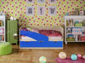 Кровать Бабочки 1,6м (Синий матовый) в Новоалтайске - novoaltajsk.katalogmebeli.com | фото 1