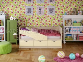 Кровать Бабочки 1,8м (Ваниль матовый) в Новоалтайске - novoaltajsk.katalogmebeli.com | фото