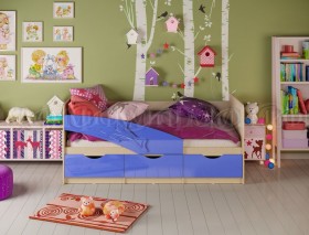Кровать детская 1,6м Дельфин (Синий металлик) в Новоалтайске - novoaltajsk.katalogmebeli.com | фото 1