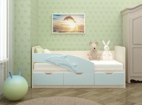 Кровать детская 1,6м Дельфин (Розовый металлик) в Новоалтайске - novoaltajsk.katalogmebeli.com | фото 1