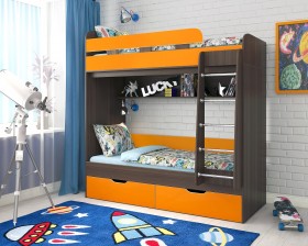 Кровать двухъярусная Юниор-5  Бодего/Оранжевый в Новоалтайске - novoaltajsk.katalogmebeli.com | фото