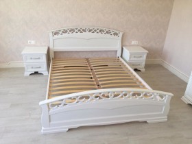 Кровать Грация-1 из массива сосны 1600*2000 Белый античный в Новоалтайске - novoaltajsk.katalogmebeli.com | фото 9