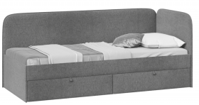 Кровать «Молли» с мягкой обивкой (900) тип 1 (Микровелюр Scandi Graphite 22) в Новоалтайске - novoaltajsk.katalogmebeli.com | фото