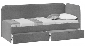 Кровать «Молли» с мягкой обивкой (900) тип 1 (Микровелюр Scandi Graphite 22) в Новоалтайске - novoaltajsk.katalogmebeli.com | фото 2