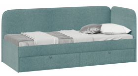 Кровать «Молли» с мягкой обивкой (900) тип 1 (Микровелюр Scandi Indigo 11) в Новоалтайске - novoaltajsk.katalogmebeli.com | фото