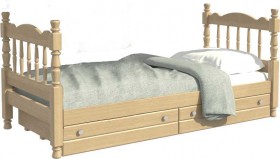 Кровать одинарная Аленка из массива сосны 800*1890 Сосна в Новоалтайске - novoaltajsk.katalogmebeli.com | фото