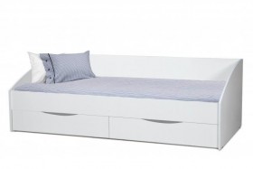 Кровать одинарная "Фея - 3" (симметричная) New/(белый / белый / ДВПО: белый) в Новоалтайске - novoaltajsk.katalogmebeli.com | фото 1