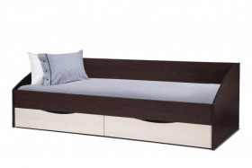 Кровать одинарная "Фея - 3" (симметричная) New (венге / вудлайн кремовый / ДВПО: белый) в Новоалтайске - novoaltajsk.katalogmebeli.com | фото 1