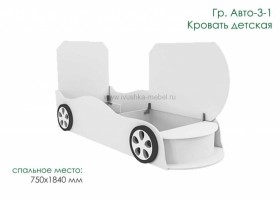 Кровать одноместная Авто-3-1 с рисунком Авто Лайм в Новоалтайске - novoaltajsk.katalogmebeli.com | фото 3