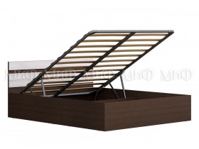 Кровать с подъемным механизмом Нэнси 1,4м (Венге/белый глянец) в Новоалтайске - novoaltajsk.katalogmebeli.com | фото
