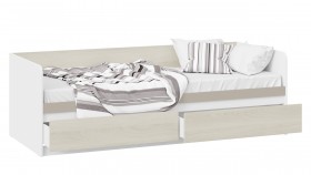 Кровать «Сканди» с 2 ящиками Дуб Гарден/Белый/Глиняный серый в Новоалтайске - novoaltajsk.katalogmebeli.com | фото 2