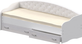 Кровать Софа-7 с мягкой спинкой (800х1900) Белый в Новоалтайске - novoaltajsk.katalogmebeli.com | фото