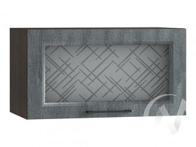 Либерти Шкаф верхний горизонтальный со стеклом ШВГС 609 (Холст грей/корпус венге) в Новоалтайске - novoaltajsk.katalogmebeli.com | фото