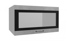 Лофт ВПГСФ 800 шкаф верхний горизонтальный со стеклом высокий с фотопечатью (Бетон светлый/корпус Серый) в Новоалтайске - novoaltajsk.katalogmebeli.com | фото