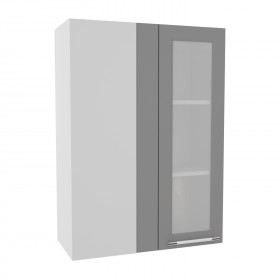 Лофт ВПУС 650 шкаф верхний угловой со стеклом высокий (Бетон светлый/корпус Серый) в Новоалтайске - novoaltajsk.katalogmebeli.com | фото