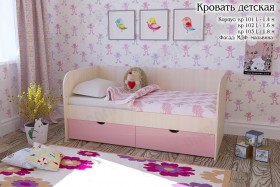 Мальвина Кровать детская 2 ящика 1.6 Розовыйй глянец в Новоалтайске - novoaltajsk.katalogmebeli.com | фото