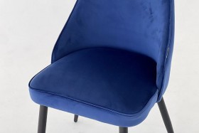 Набор стульев Милан 2 шт (синий велюр/черный) в Новоалтайске - novoaltajsk.katalogmebeli.com | фото 2
