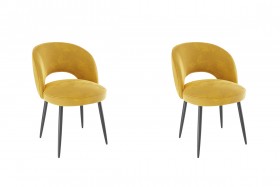 Набор стульев Моли 2 шт (жёлтый велюр/черный) в Новоалтайске - novoaltajsk.katalogmebeli.com | фото 1